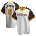 S.Diego Padres #11 Yu Darvish Player White Home Cooperstown Collection Replica Game Fdoa Stitched Jerseys
