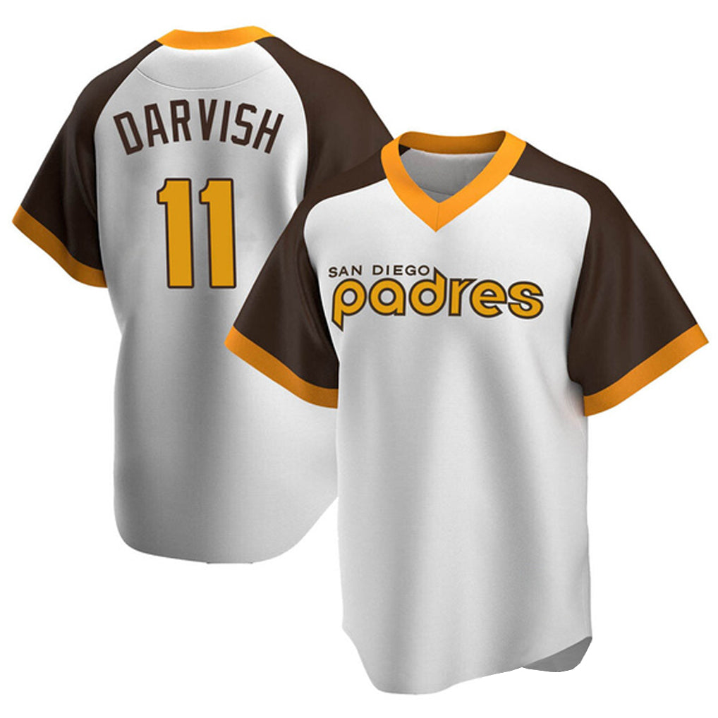 S.Diego Padres #11 Yu Darvish Player White Home Cooperstown Collection Replica Game Fdoa Stitched Jerseys
