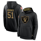 LV.Raiders #51 Malcolm Koonce Player Black Salute to Service Hoodies Limited Game Gdoa Stitched Jerseys