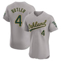 Athletics #4 Lawrence Butler player Gray Elite Road Stitched Jersey