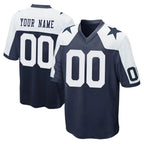 Custom D.Cowboys Navy-White Alternate Home Game Any Name & Numbers Gdoa Stitched Jerseys