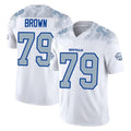 B.Bills #79 Spencer Brown Player White Rivalries Collection Limited Game Gdoa Stitched Jerseys