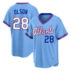 A.Braves #28 Matt Olson Player Powder Blue 2026 City Connect T-shirt Home Game Gdoa Stitched Jerseys