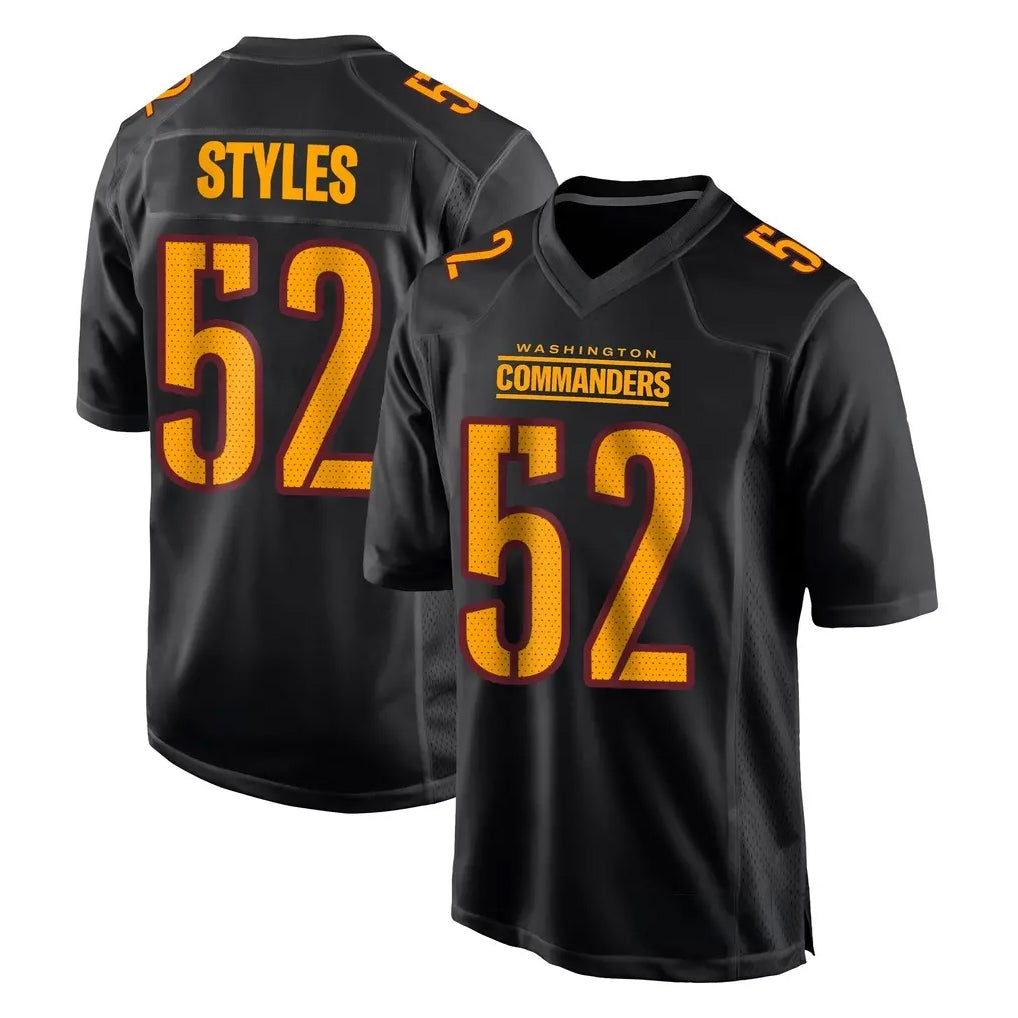 W.Commanders #52 Sonny Styles Player Black Carbon Fashion Home Game Gdoa Stitched Jerseys