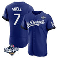 LA.Dodgers #7 Blake Snell Player Royal City Connect Elite World Series Home Fdoa Stitched Jerseys