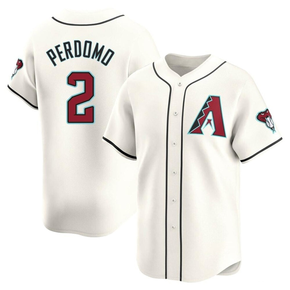 A.Diamondbacks #2 Geraldo Perdomo Player Cream Limited Home Game Gdoa Stitched Jerseys