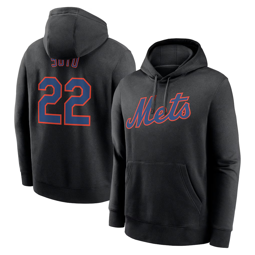 NY.Mets #22 Juan Soto Player Black Club Pullover Hoodie Game Fdoa Stitched Jerseys
