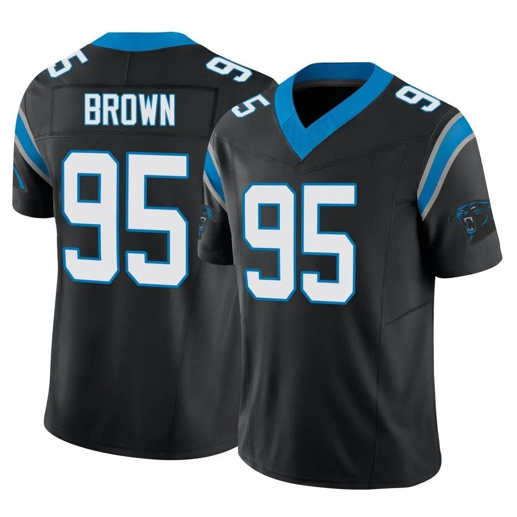 C.Panthers #95 Derrick Brown Player Black Vapor F.U.S.E. Limited Home Game Gdoa Stitched Jerseys