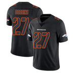 D.Broncos #27 J.K. Dobbins Player Black Impact Limited Game Gdoa Stitched Jerseys