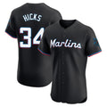 M.Marlins #34 Liam Hicks Player Black Vapor Home Limited Elite Fdoa Stitched Jerseys