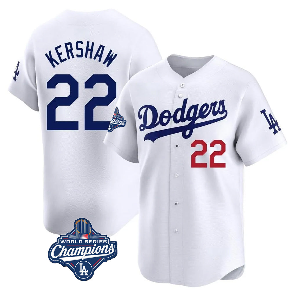 LA.Dodgers #22 Clayton Kershaw Player White World Series Meet Limited Home Fdoa Stitched Jerseys