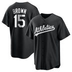 Athletics #15 Seth Brown Player Black Fashion Home Game Gdoa Stitched Jerseys