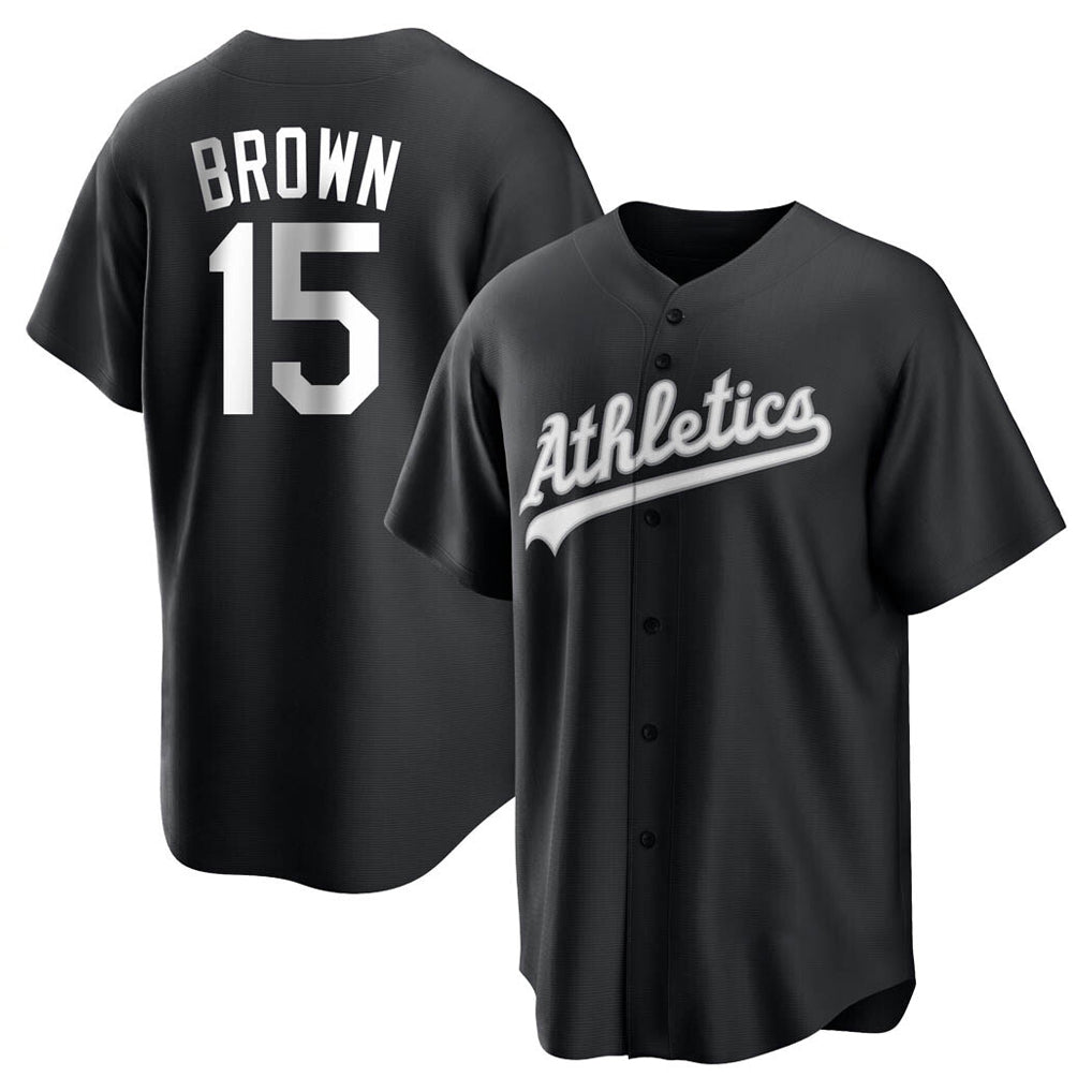 Athletics #15 Seth Brown Player Black Fashion Home Game Gdoa Stitched Jerseys