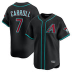 A.Diamondbacks #7 Corbin Carroll Player Black Limited Home Game Gdoa Stitched Jerseys