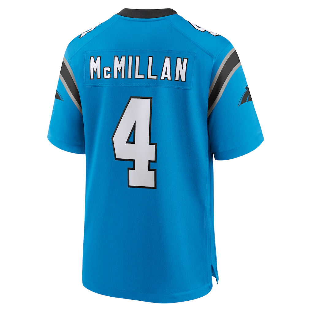 C.Panthers #4 Tetairoa McMillan Player Blue Home Game Gdoa Stitched Jerseys