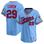M.Twins #29 Rod Carew Player Light Blue Throwback Cooperstown Collection Limited T-shirt Fdoa Stitched Jerseys