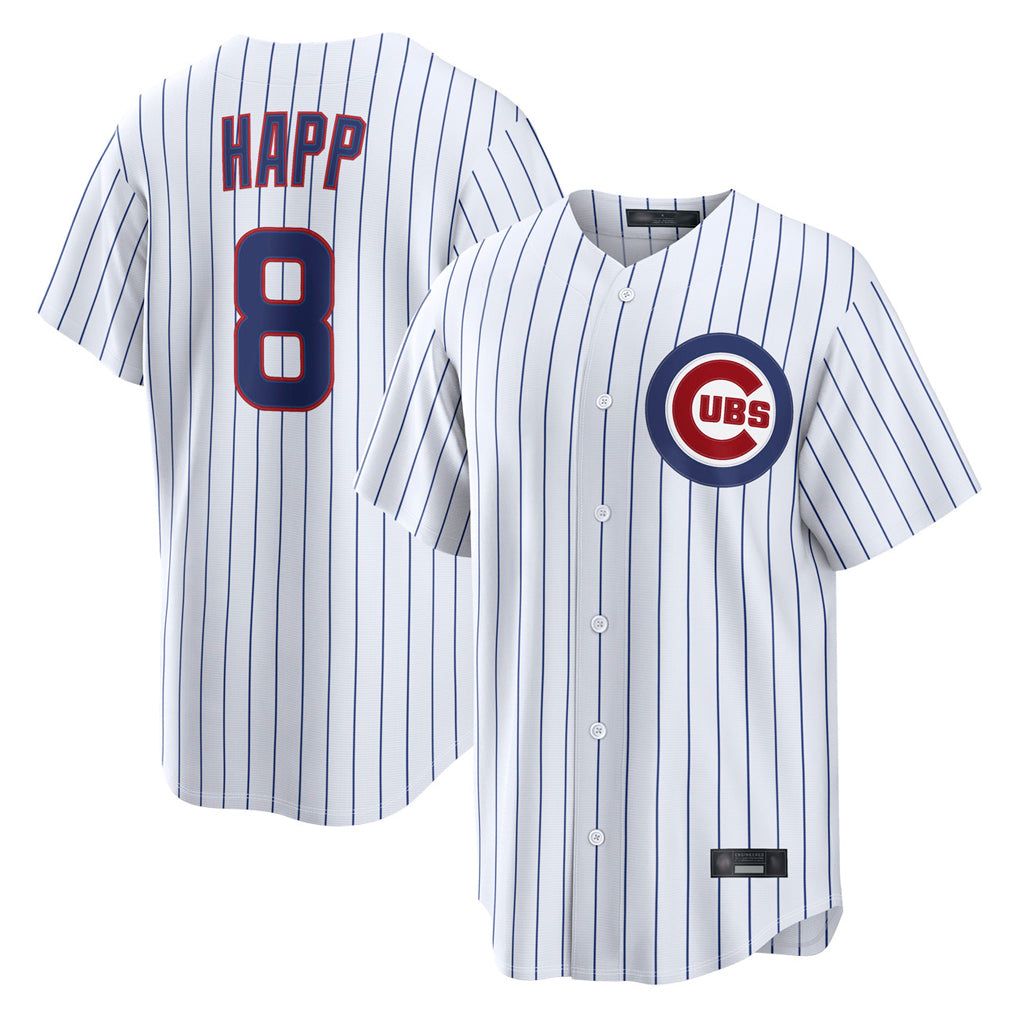 C.Cubs #8 Ian Happ Player White Limited Home Game Gdoa Stitched Jerseys