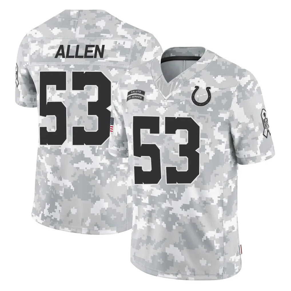 IN.Colts #53 CJ Allen Player Arctic Camo Salute To Service Limited Game Gdoa Stitched Jerseys