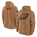 P.Eagles ## Eagles Blank Player Brown Salute to Service Pullover Hoodies Limited Game Gdoa Stitched Jerseys