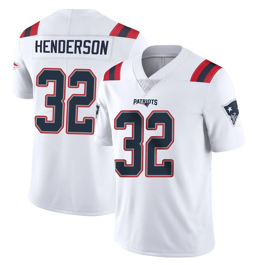 NE.Patriots #32 TreVeyon Henderson Player White Vapor Untouchable Home Game Gdoa Stitched Jerseys