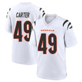 C.Bengals #49 Barrett Carter Player White Home Game Gdoa Stitched Jerseys