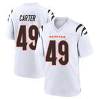 C.Bengals #49 Barrett Carter Player White Home Game Gdoa Stitched Jerseys