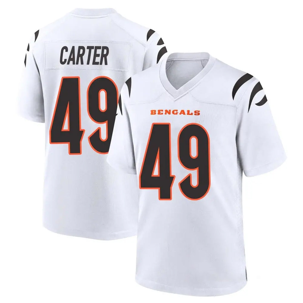 C.Bengals #49 Barrett Carter Player White Home Game Gdoa Stitched Jerseys