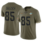 M.Dolphins #85 Greg Dulcich Player Olive Salute To Service Limited Gdoa Stitched Jerseys