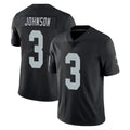 LV.Raiders #3 Taron Johnson Player Black Limited Vapor Untouchable Home Game Stitched Jerseys
