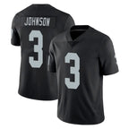 LV.Raiders #3 Taron Johnson Player Black Limited Vapor Untouchable Home Game Stitched Jerseys