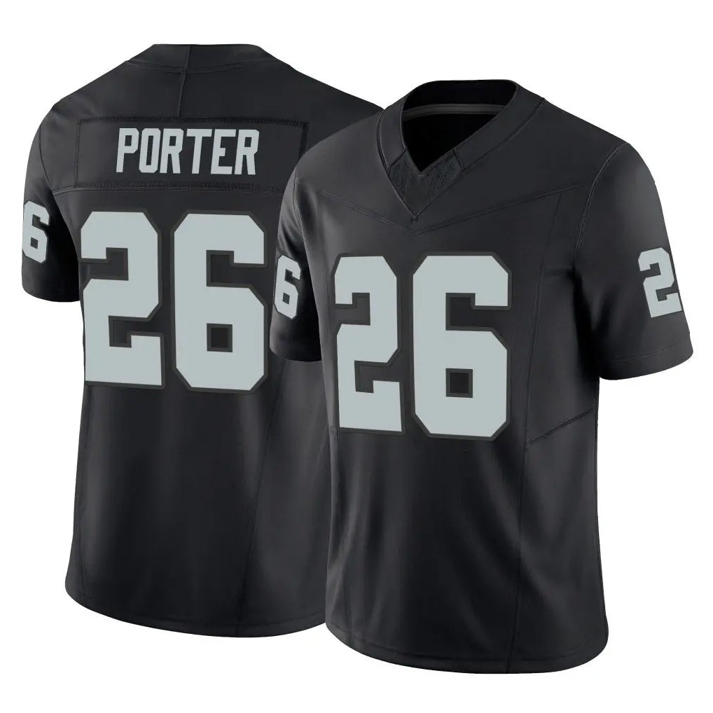 LV.Raiders #26 Darien Porter Player Black Limited Vapor F.U.S.E. Home Game Stitched Jerseys