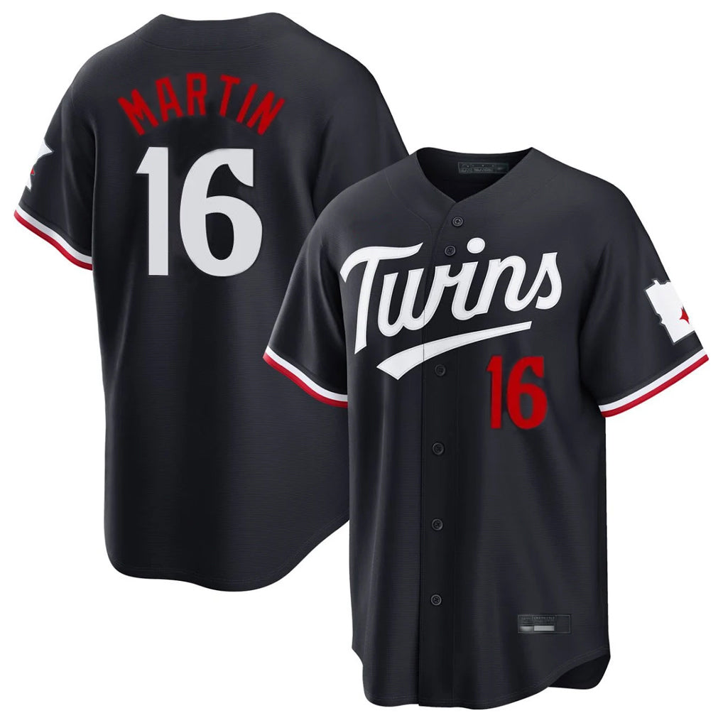 M.Twins #16 Austin Martin Player Navy Home Game Fdoa Stitched Jerseys