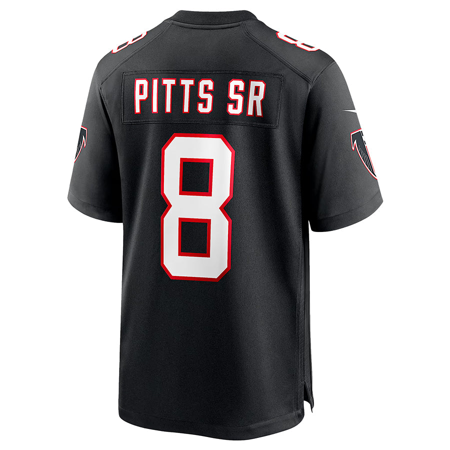 A.Falcons #8 Kyle Pitts Sr. Player Black Alternate Game Gdoa Stitched Jerseys