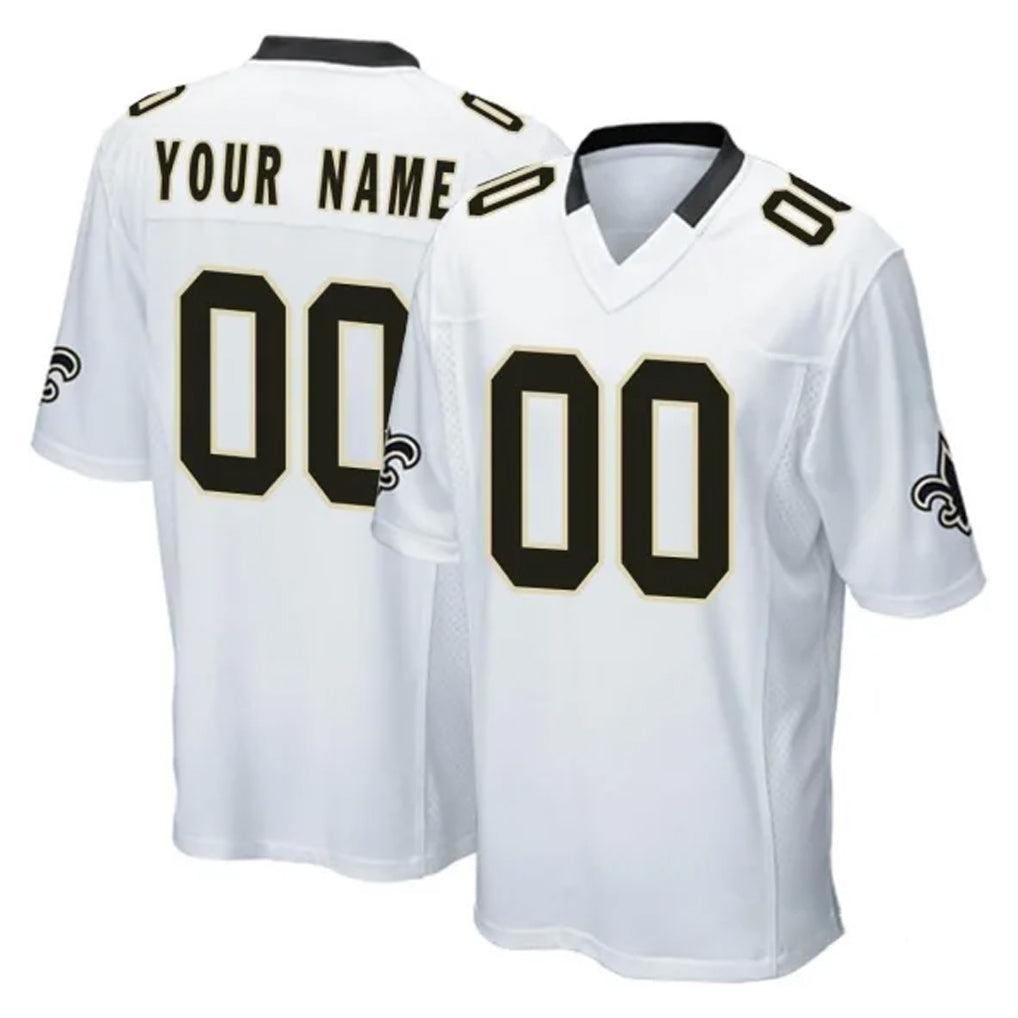 Custom NO.Saints White Home Game Any Name & Numbers Gdoa Stitched Jerseys
