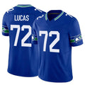 S.Seahawks #72 Abraham Lucas Player Royal Limited Throwback Vapor F.U.S.E. Home Game Gdoa Stitched Jerseys
