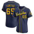 M.Brewers #65 Nestor Cortes Player Navy Home Limited Elite Fdoa Stitched Jerseys
