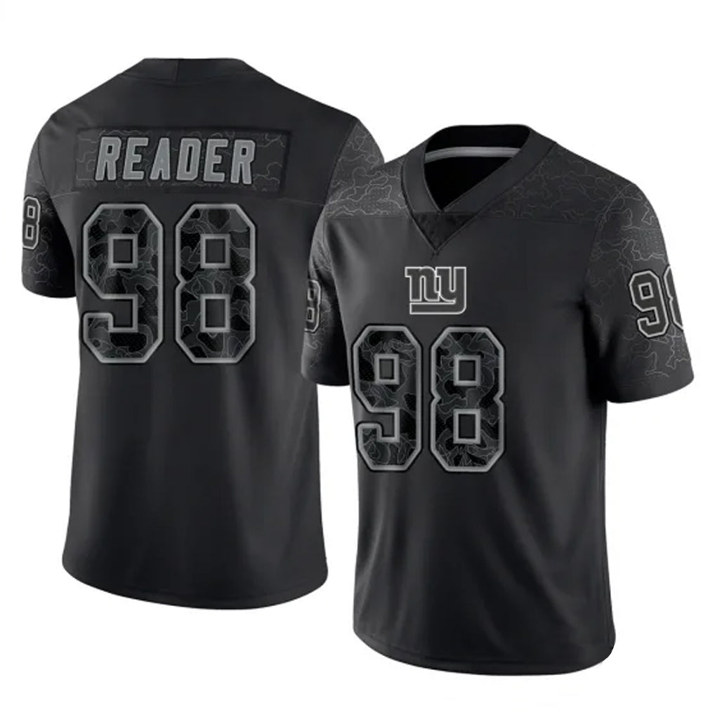 NY.Giants #98 DJ Reader Player Black Limited Reflective Home Game Gdoa Stitched Jerseys