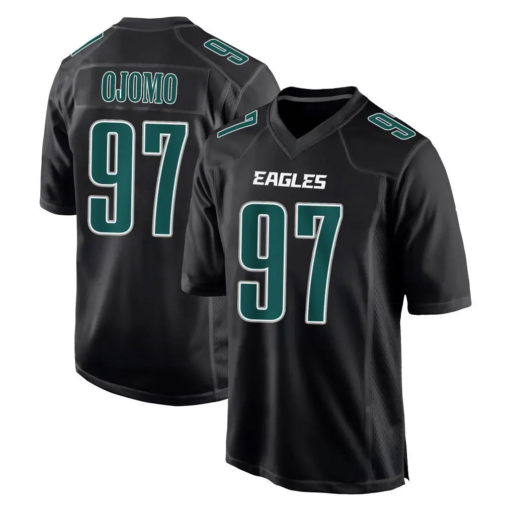 P.Eagles #97 Moro Ojomo Player Carbon Black Fashion Home Game Gdoa Stitched Jerseys