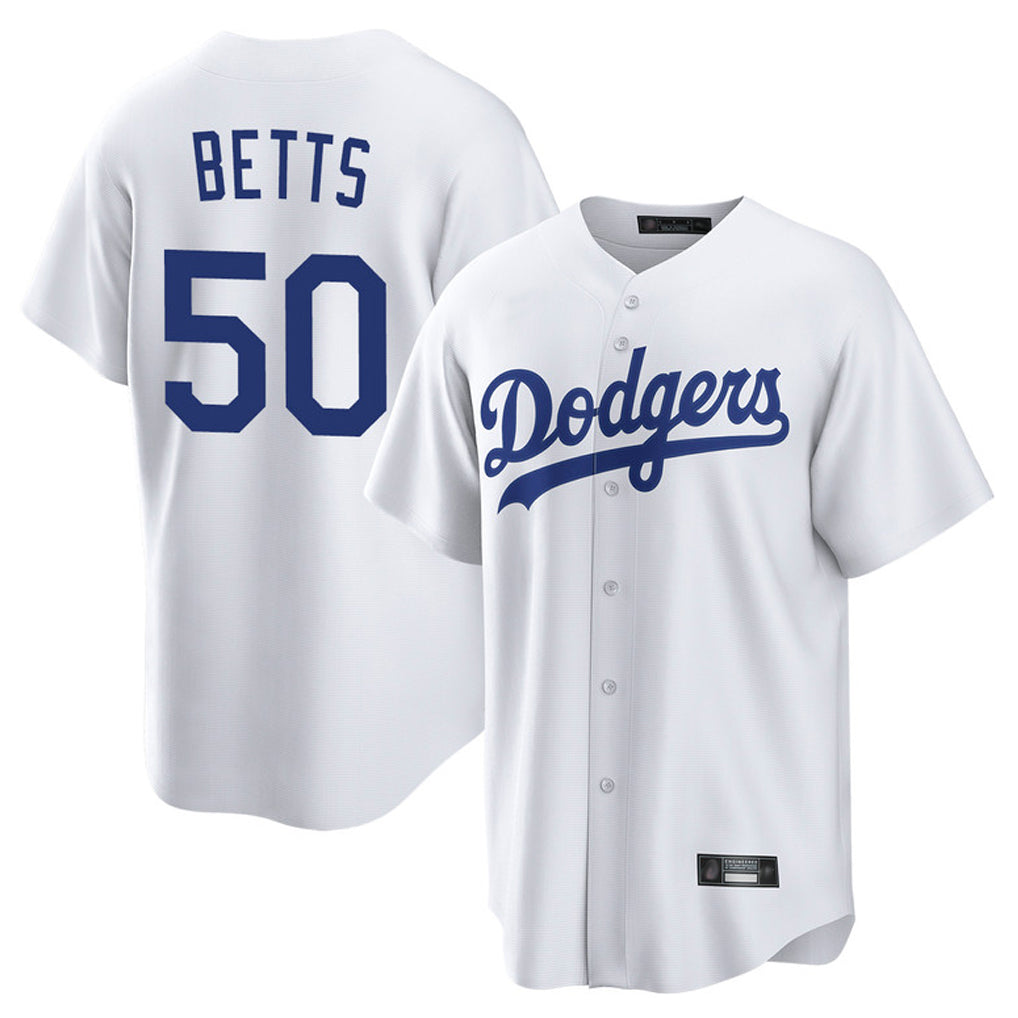 LA.Dodgers #50 Mookie Betts Player White Game Home Fdoa Stitched Jerseys