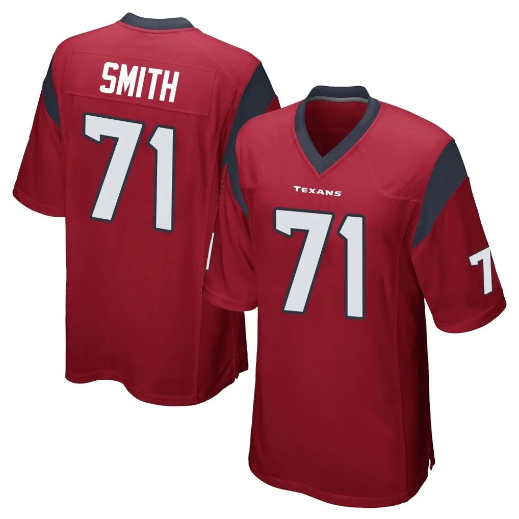 H.Texans #71 Braden Smith Player Red Home Game Gdoa Stitched Jerseys