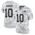 B.Bills #10 Khalil Shakir Player Arctic Camo Salute to Service Limited Gdoa Stitched Jerseys