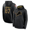 D.Lions #87 Sam LaPorta Player Black Salute to Service Hoodies Limited Game Gdoa Stitched Jerseys