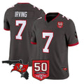 TB.Buccaneers #7 Bucky Irving Player Pewter 50th Season Vapor Limited Home Game Gdoa Stitched Jerseys