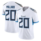 T.Titans #20 Tony Pollard Player White 2025 Vapor Limited Home Game Gdoa Stitched Jerseys