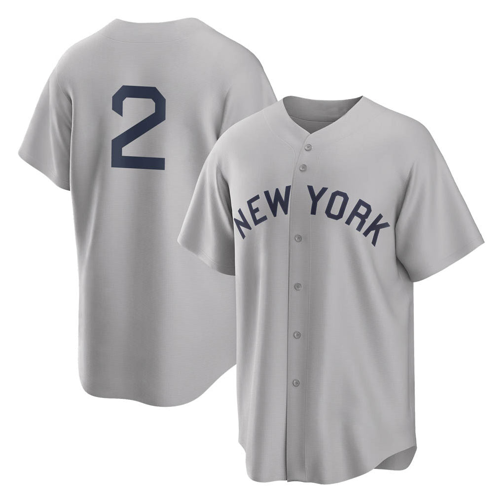 NY.Yankees #2 Derek Jeter Player Gray Field of Dreams Game Fdoa Stitched Jerseys