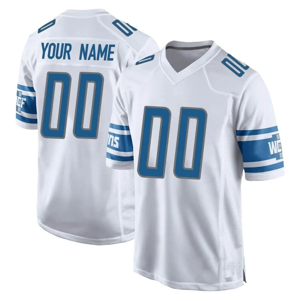 Custom D.Lions White Home Game Any Name & Numbers Gdoa Stitched Jerseys