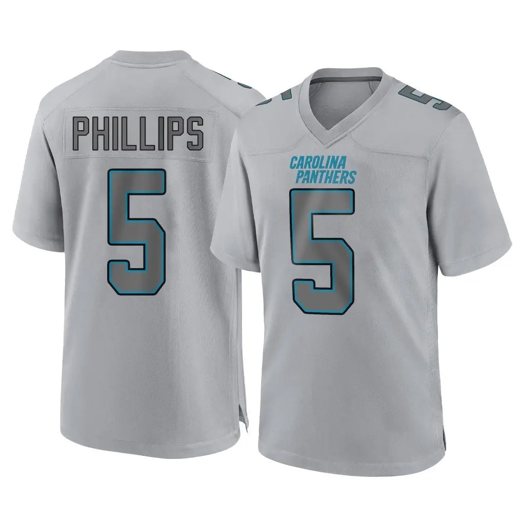 C.Panthers #5 Jaelan Phillips Player Gray Atmosphere Fashion Game Gdoa Stitched Jerseys