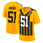 P.Steelers #51 Nick Herbig Player Gold Limited 1933 Throwback Home Game Gdoa Stitched Jerseys