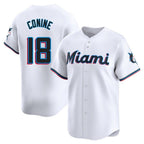 M.Marlins #18 Griffin Conine Player White  Home Limited Fdoa Stitched Jerseys