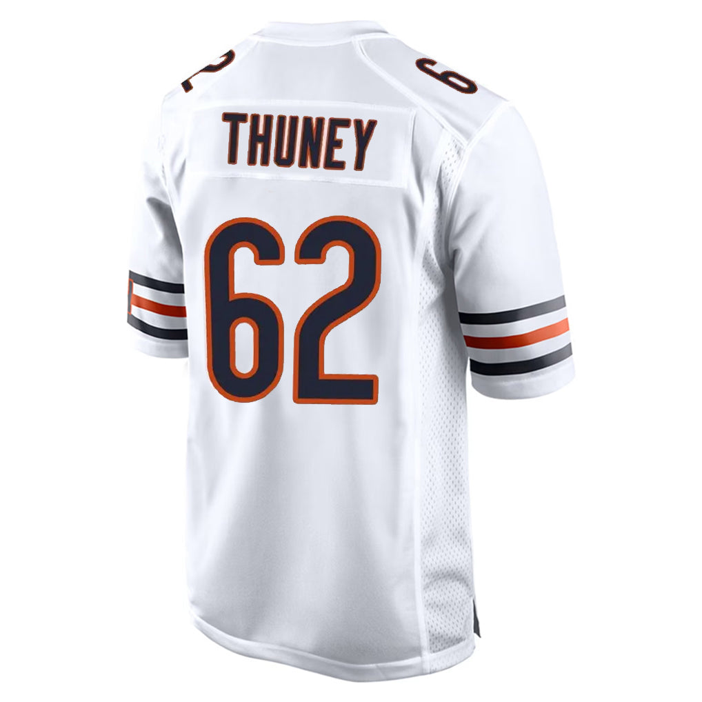 C.Bears #62 Joe Thuney Player White Home Game Gdoa Stitched Jerseys